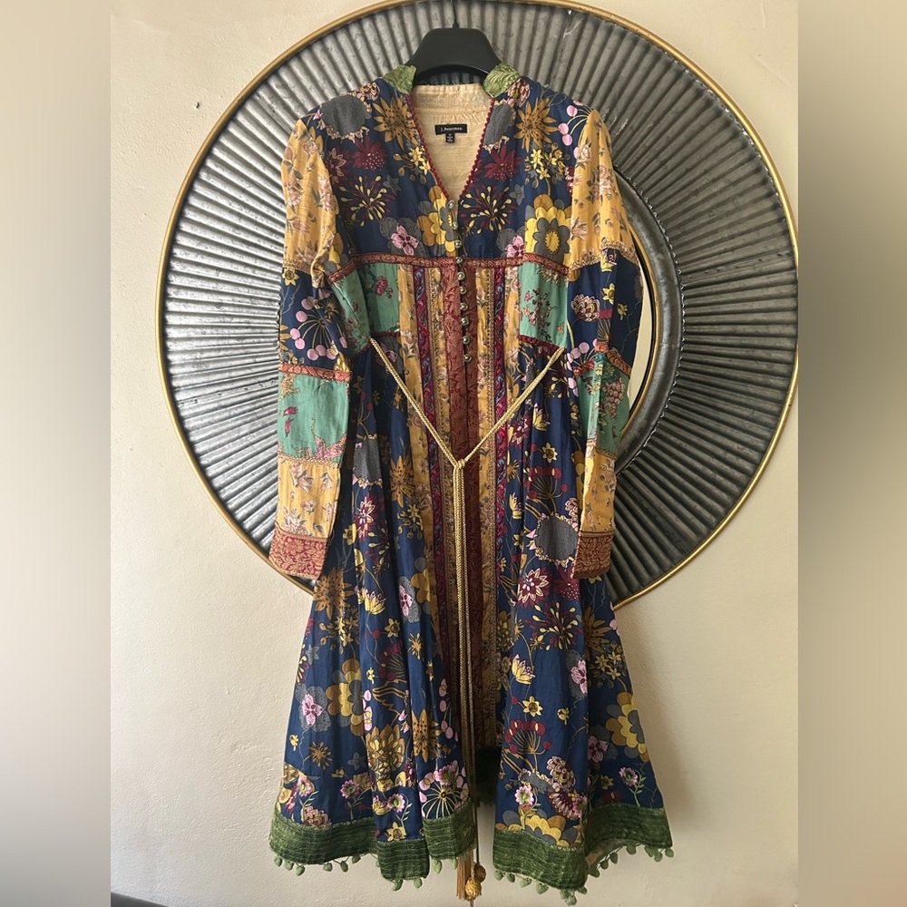 VINTAGE J PETERMAN BATIK DRESS , COTTON BATIK DRESS